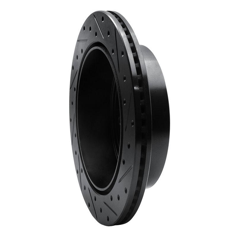 Dodge Ram 1500 Van Brake Rotor (1) - Rear Left - R1 Concepts - Drilled & Slotted - Black - 2003